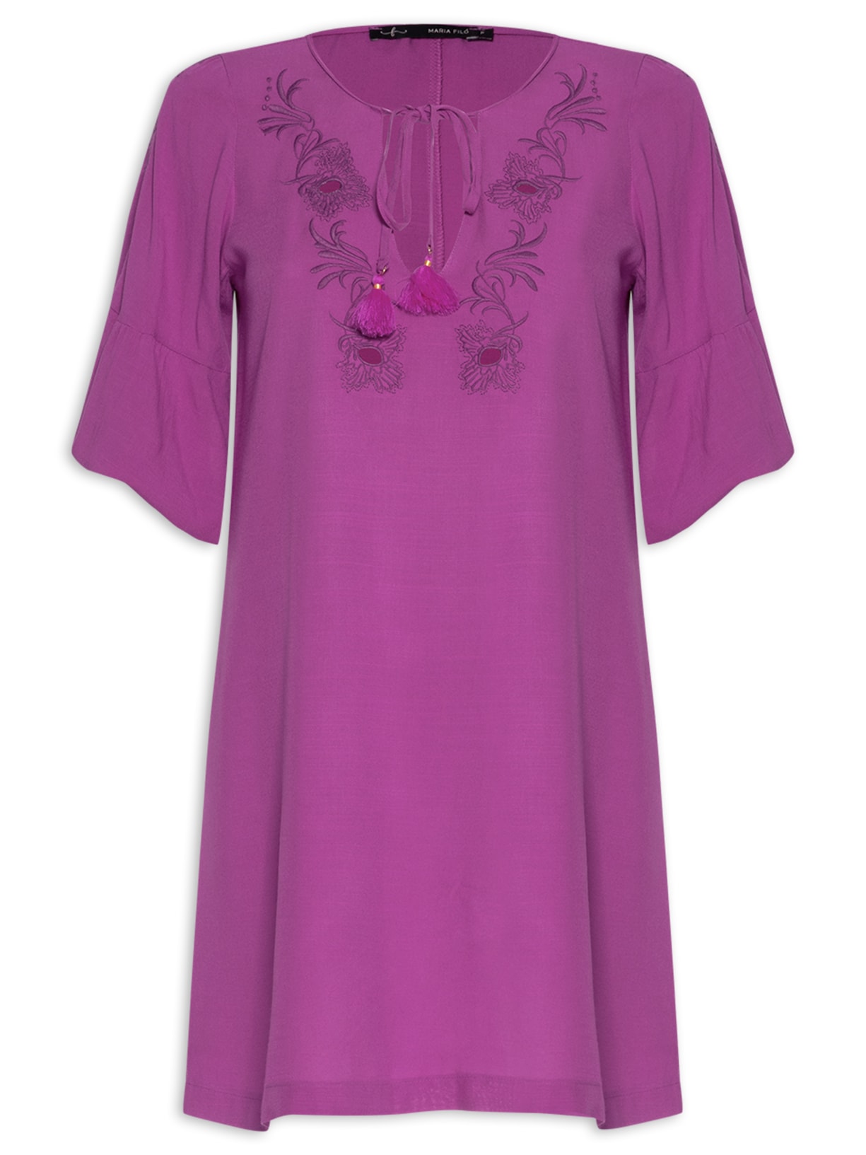 Vestido Curto Bordado Rosa Maria Filó