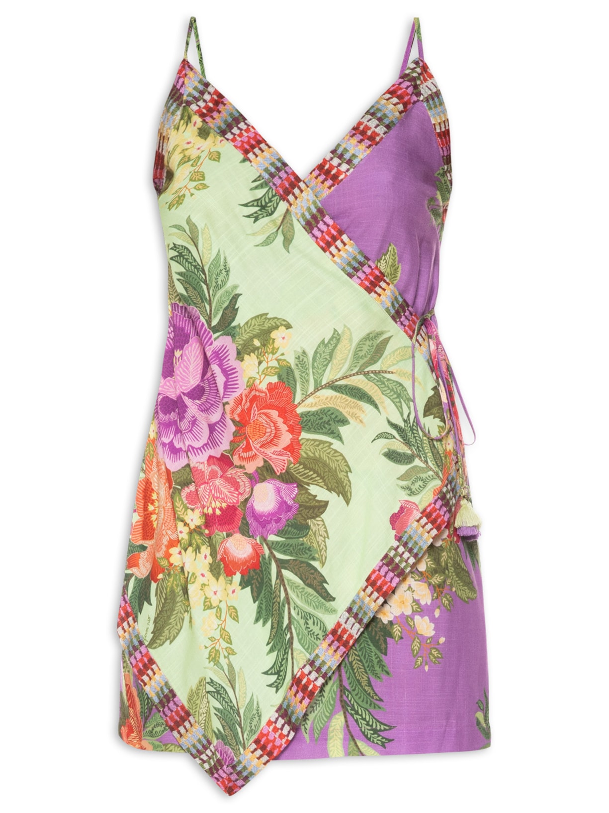 Vestido Curto Bouquet De Verão - Roxo