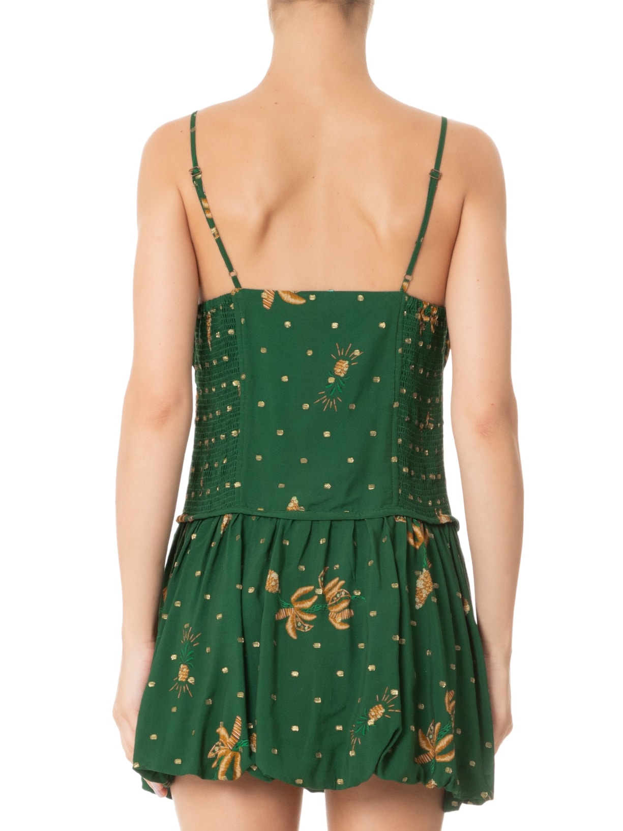 Vestido Curto Brilho De Banana Verde Farm