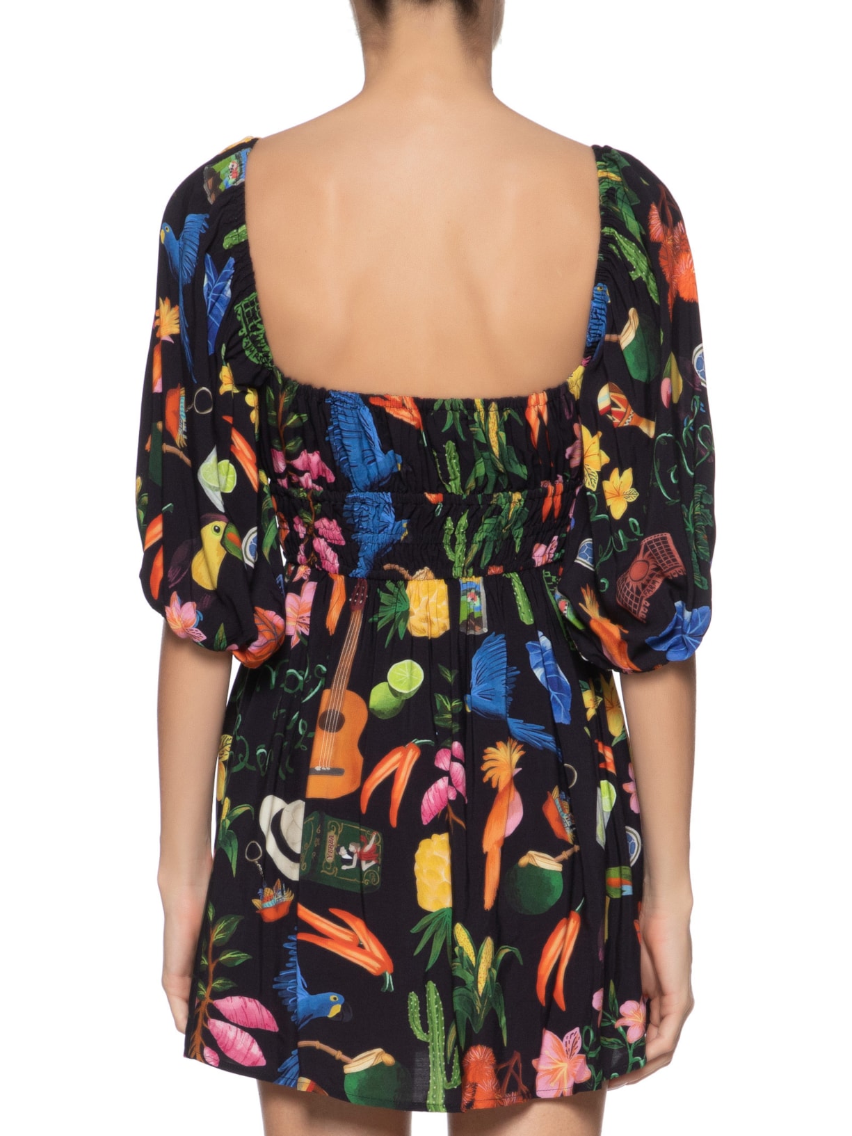 Vestido Curto Buena Gente Preto Farm