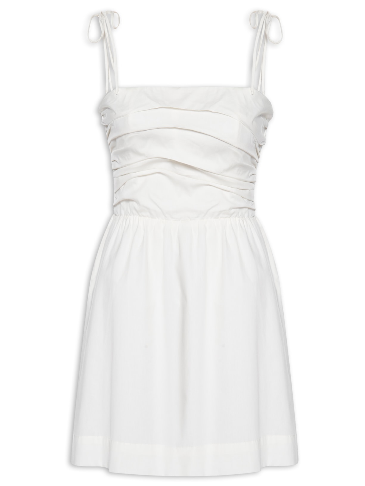 Vestido Curto Busto Drapeado - Branco