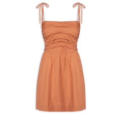 Vestido Curto Busto Drapeado - Laranja