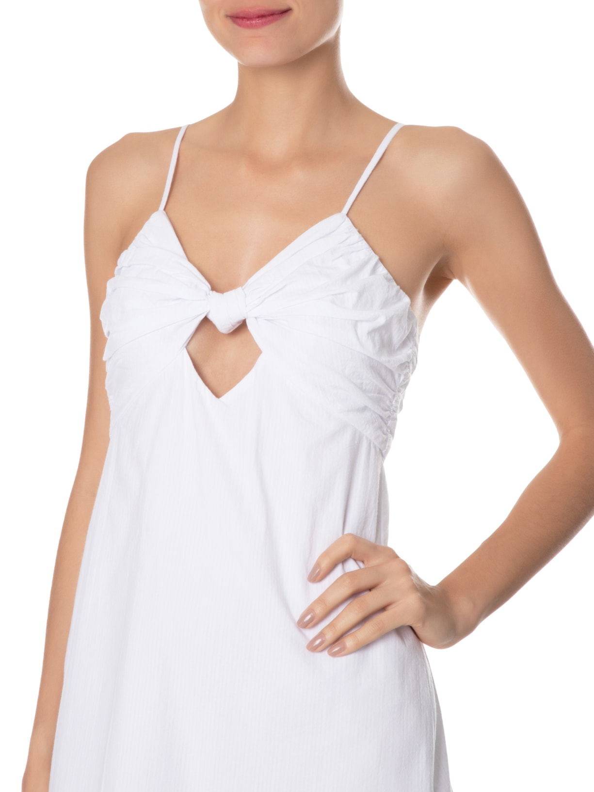 Vestido Curto Busto Franzido Branco Dress To