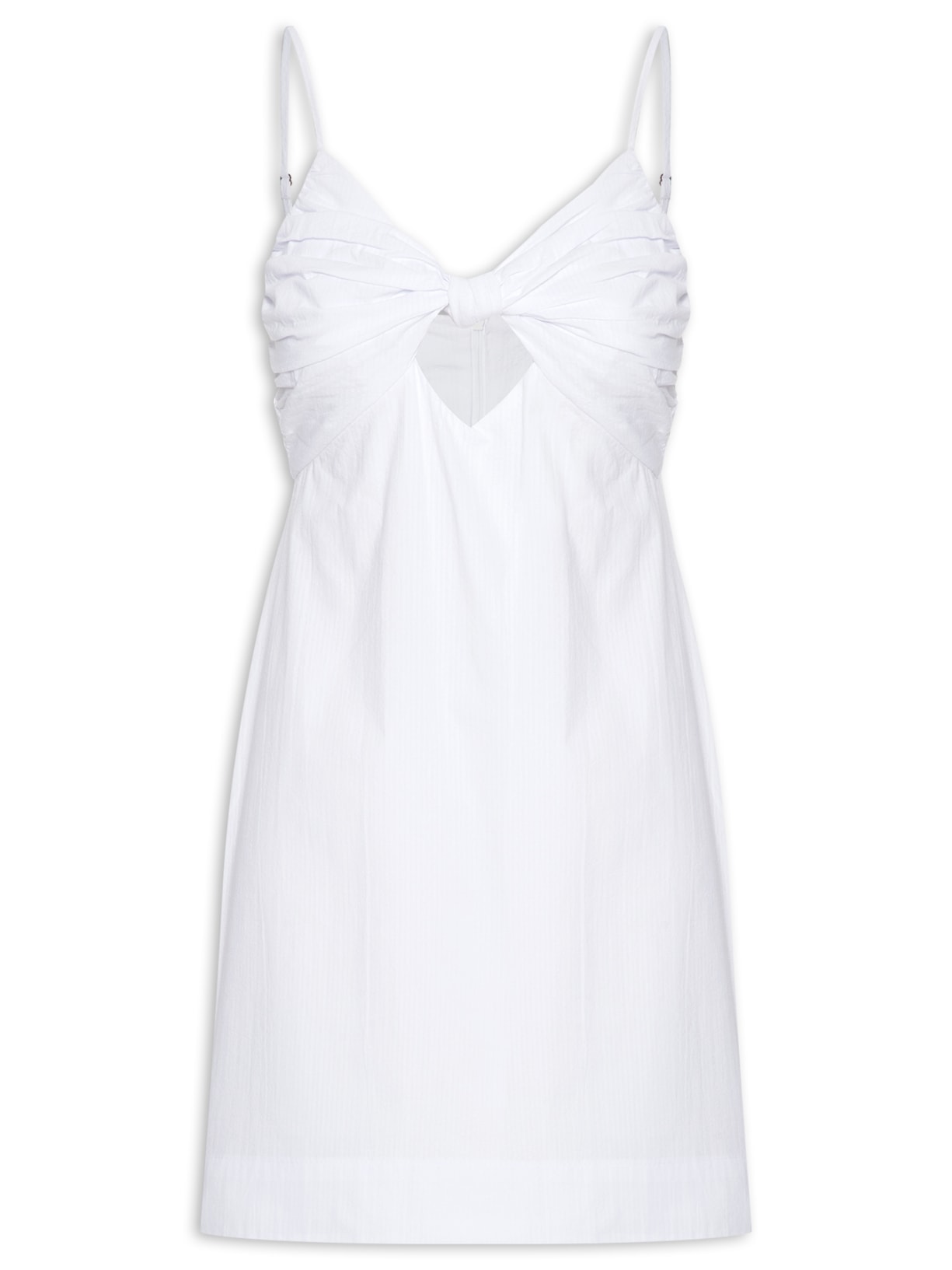 Vestido Curto Busto Franzido Branco Dress To