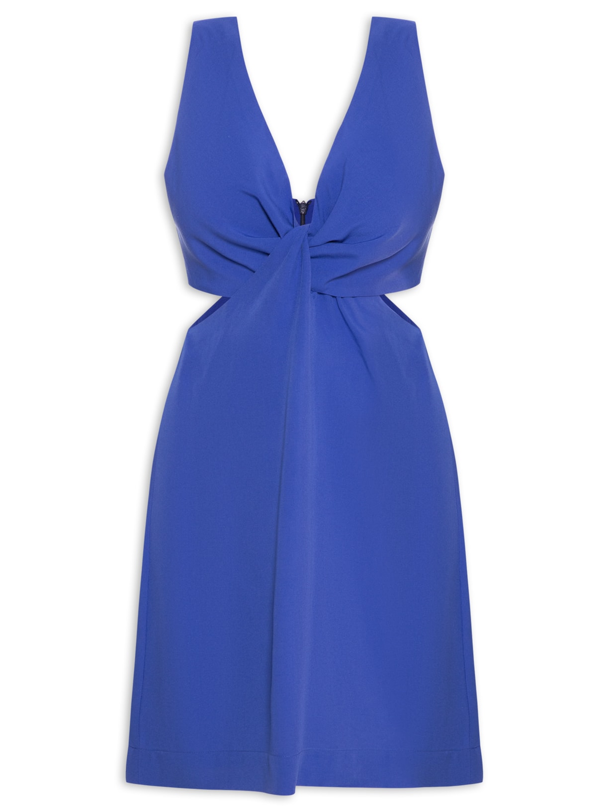 Vestido Curto Busto Torcido - Azul
