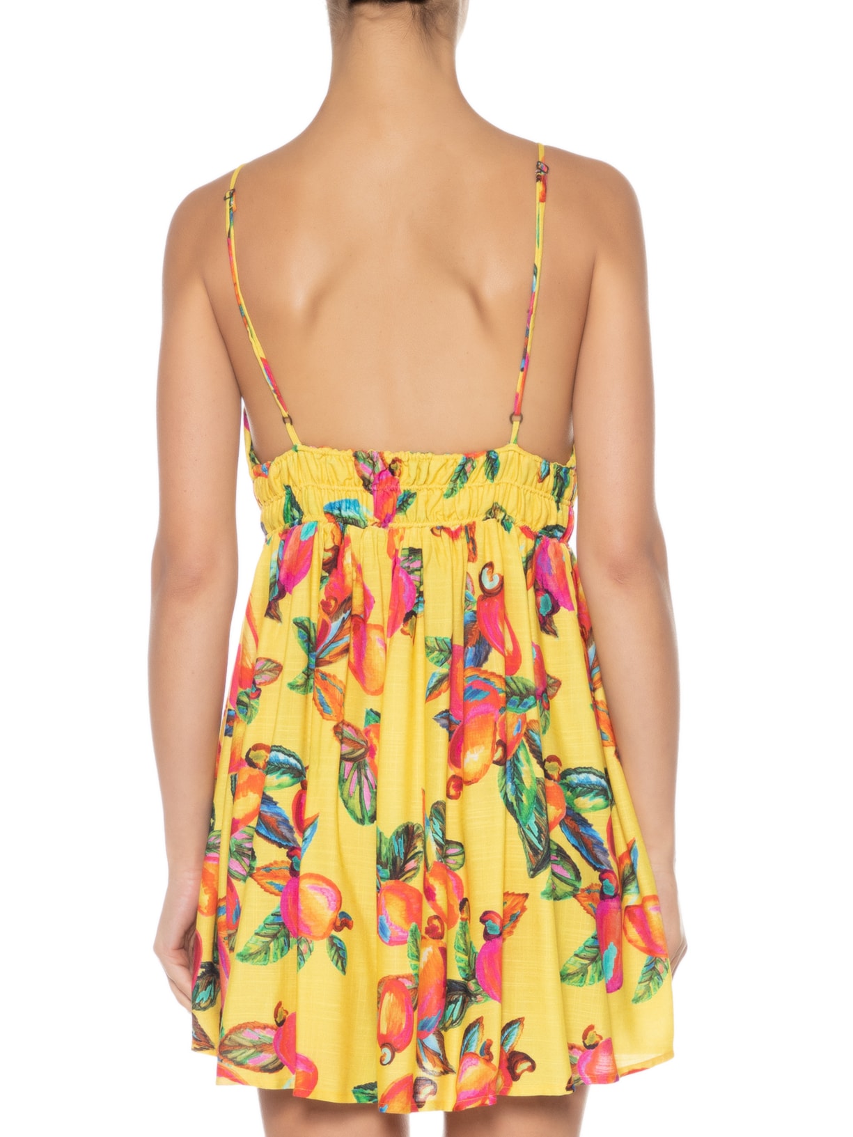 Vestido Curto Caju Céu Amarelo Farm