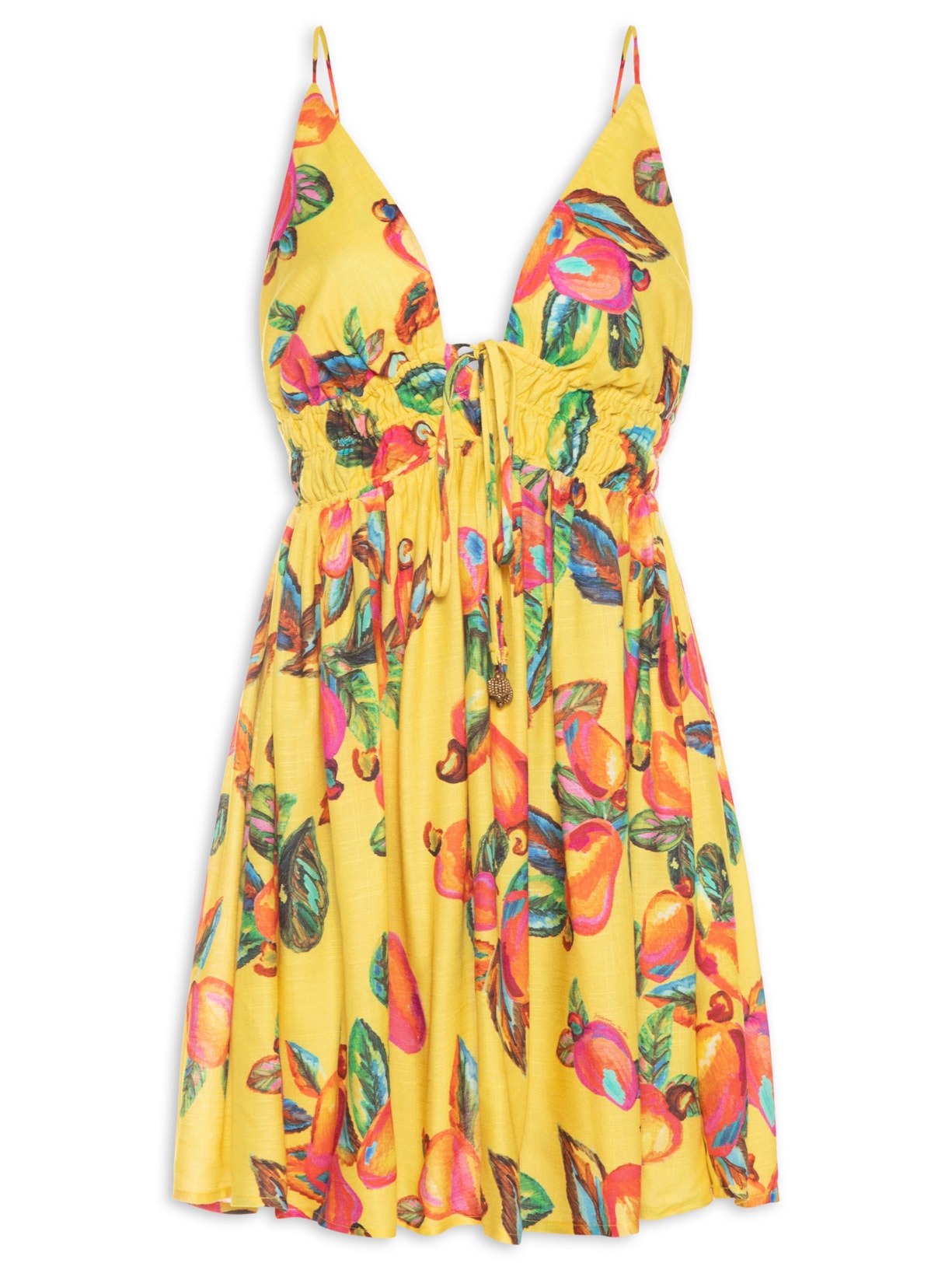 Vestido Curto Caju Céu Amarelo Farm