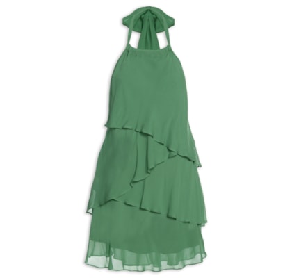 Vestido Curto Camadas - Verde