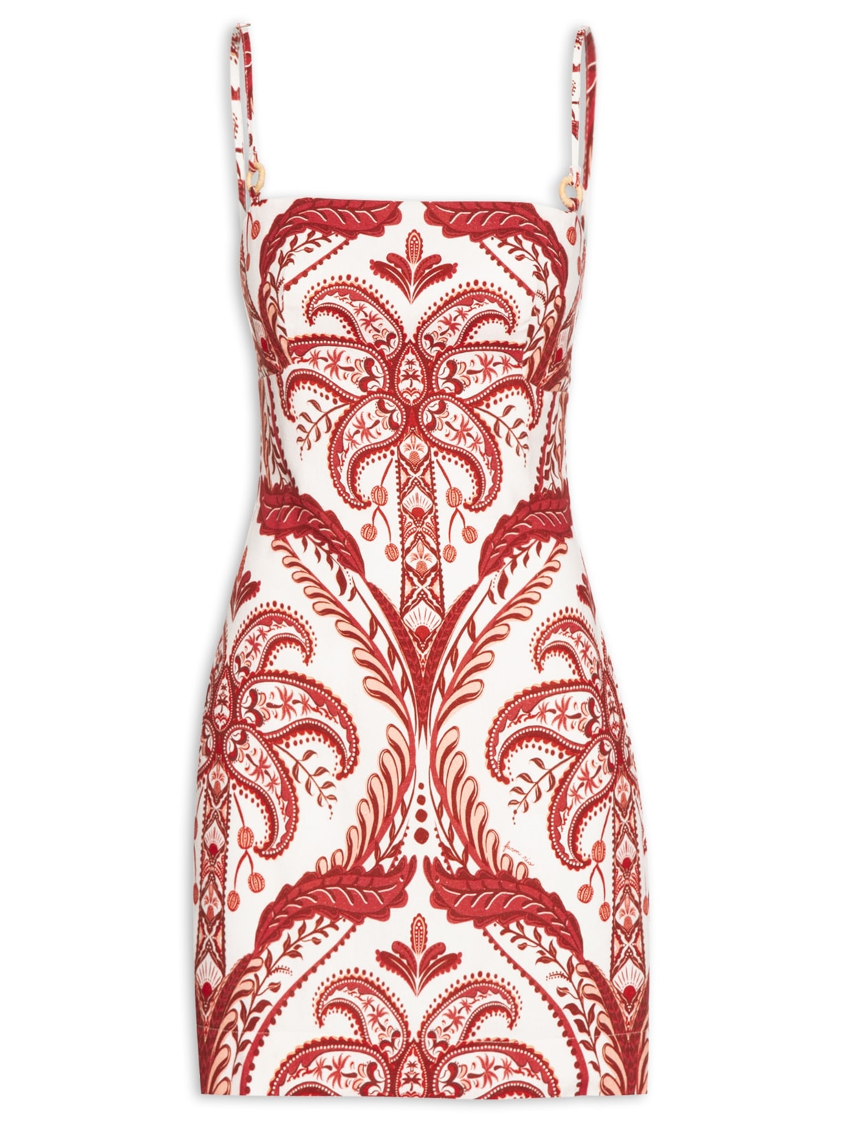 Vestido Curto Camafeu Tropical - Vermelho