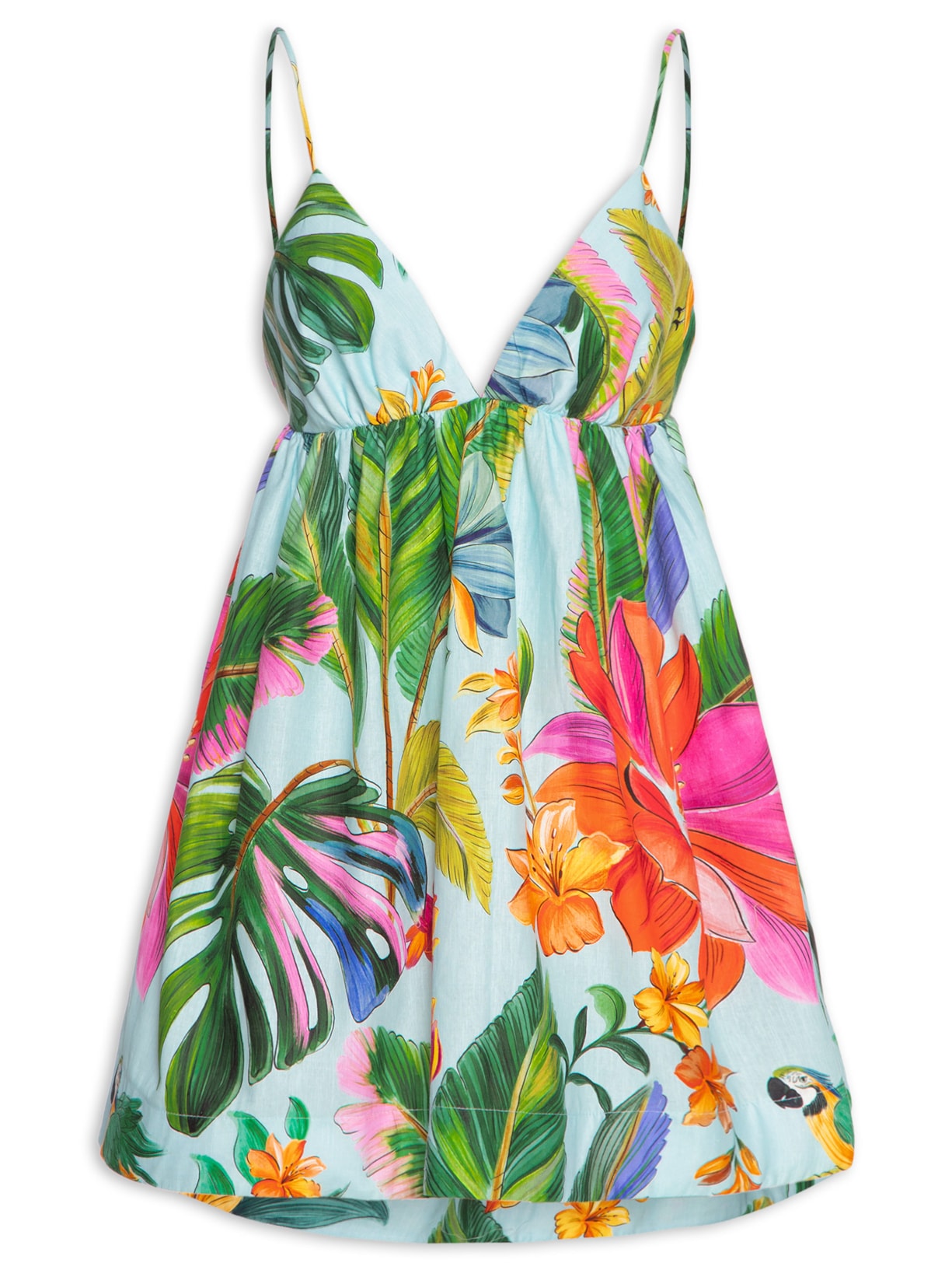 Vestido Curto Canto dos Pássaros Azul Farm