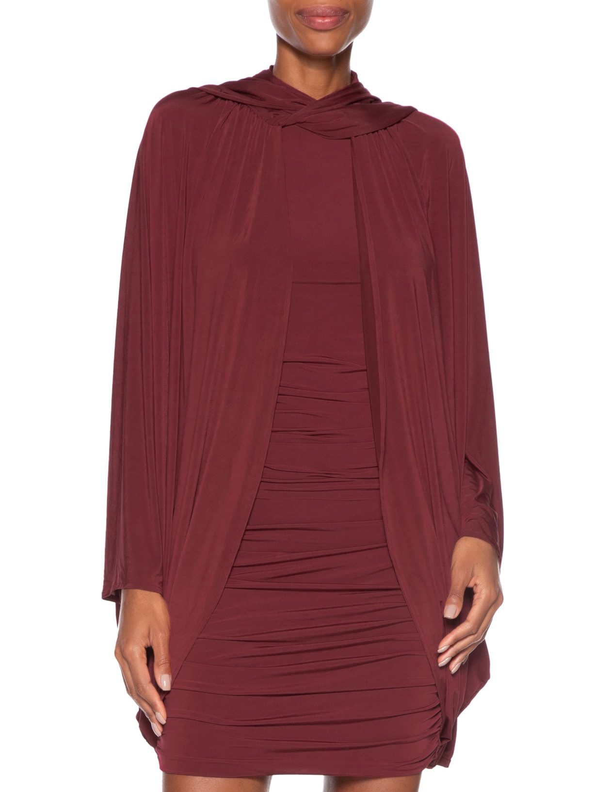 Vestido Curto Capa Jersey Vermelho Animale