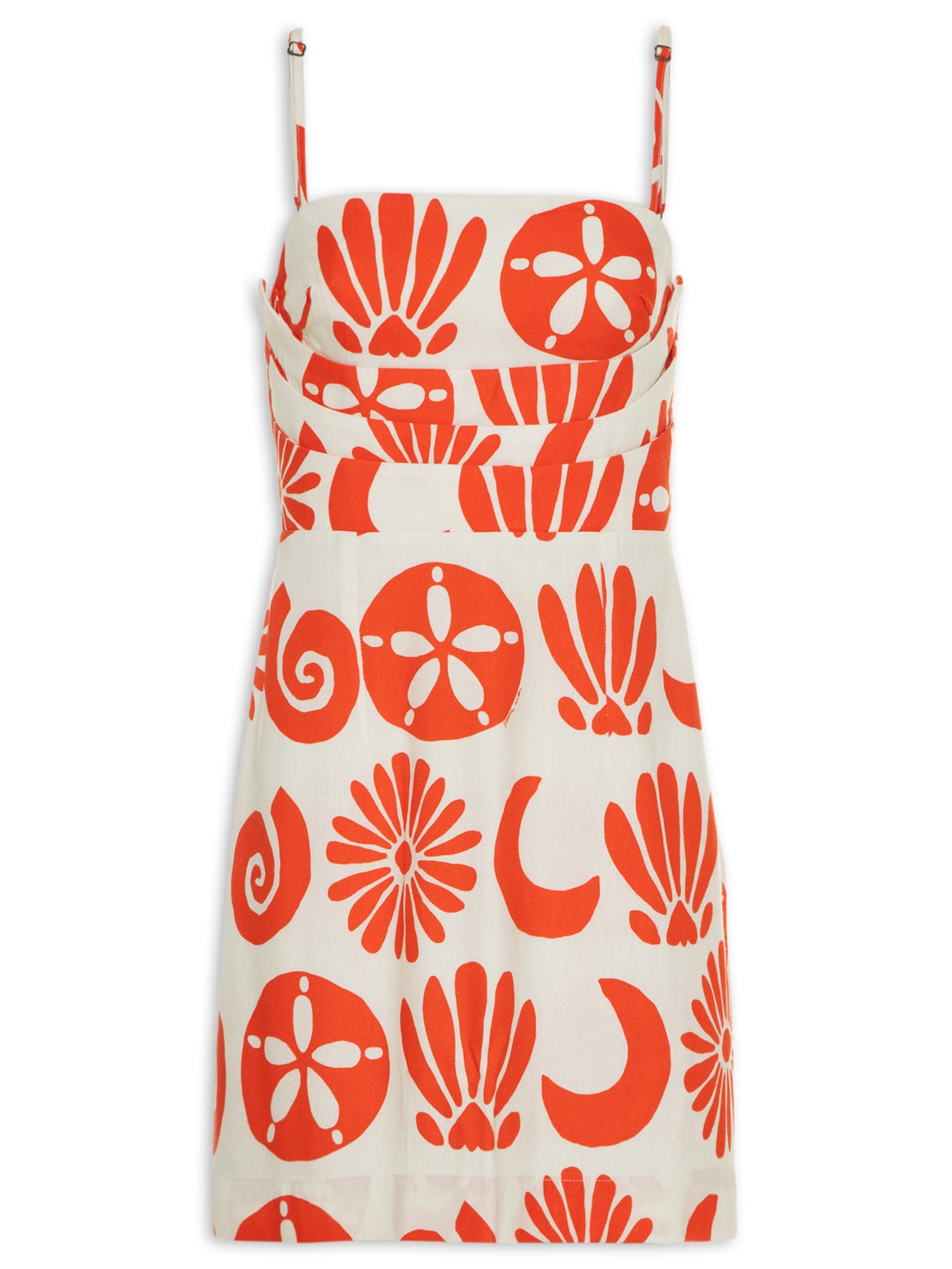 Vestido Curto Céu De Concha - Vermelho