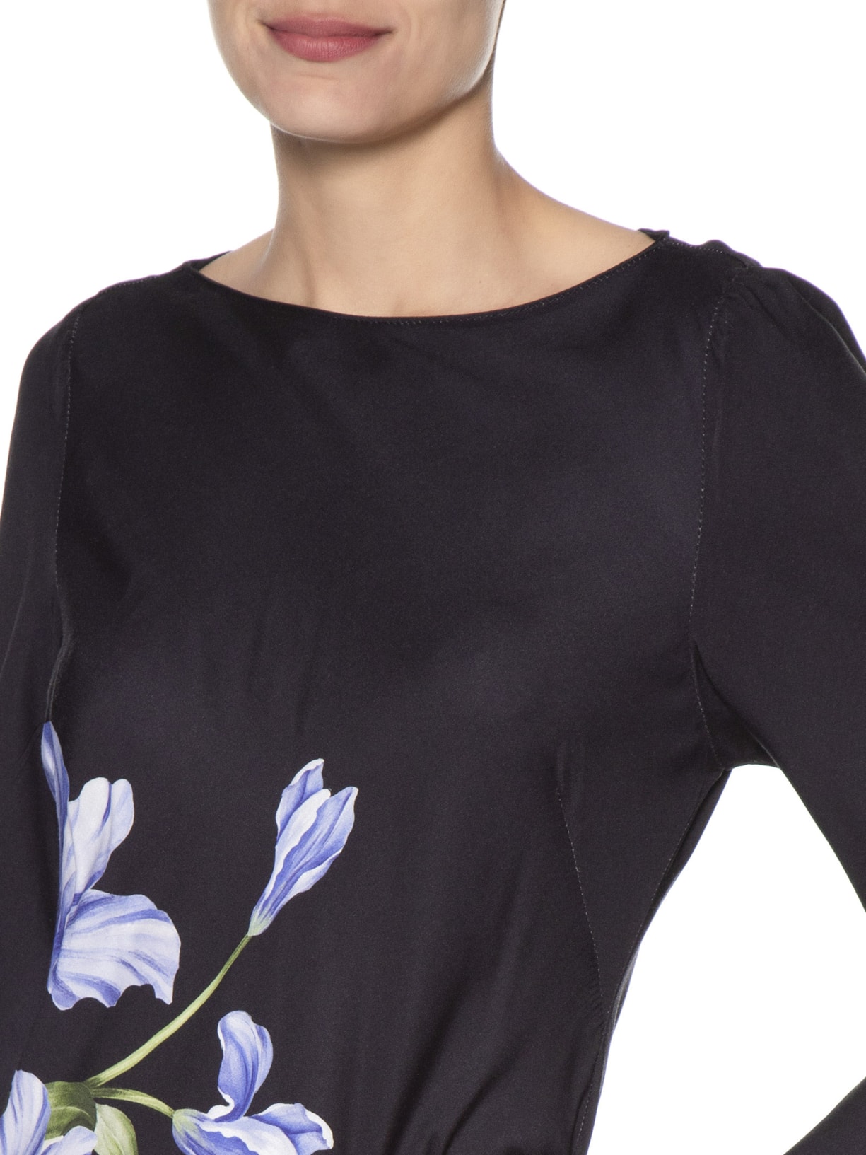 Vestido Curto Céu de Flor Preto Farm