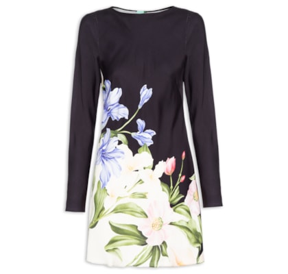 Vestido Curto Céu de Flor - Preto