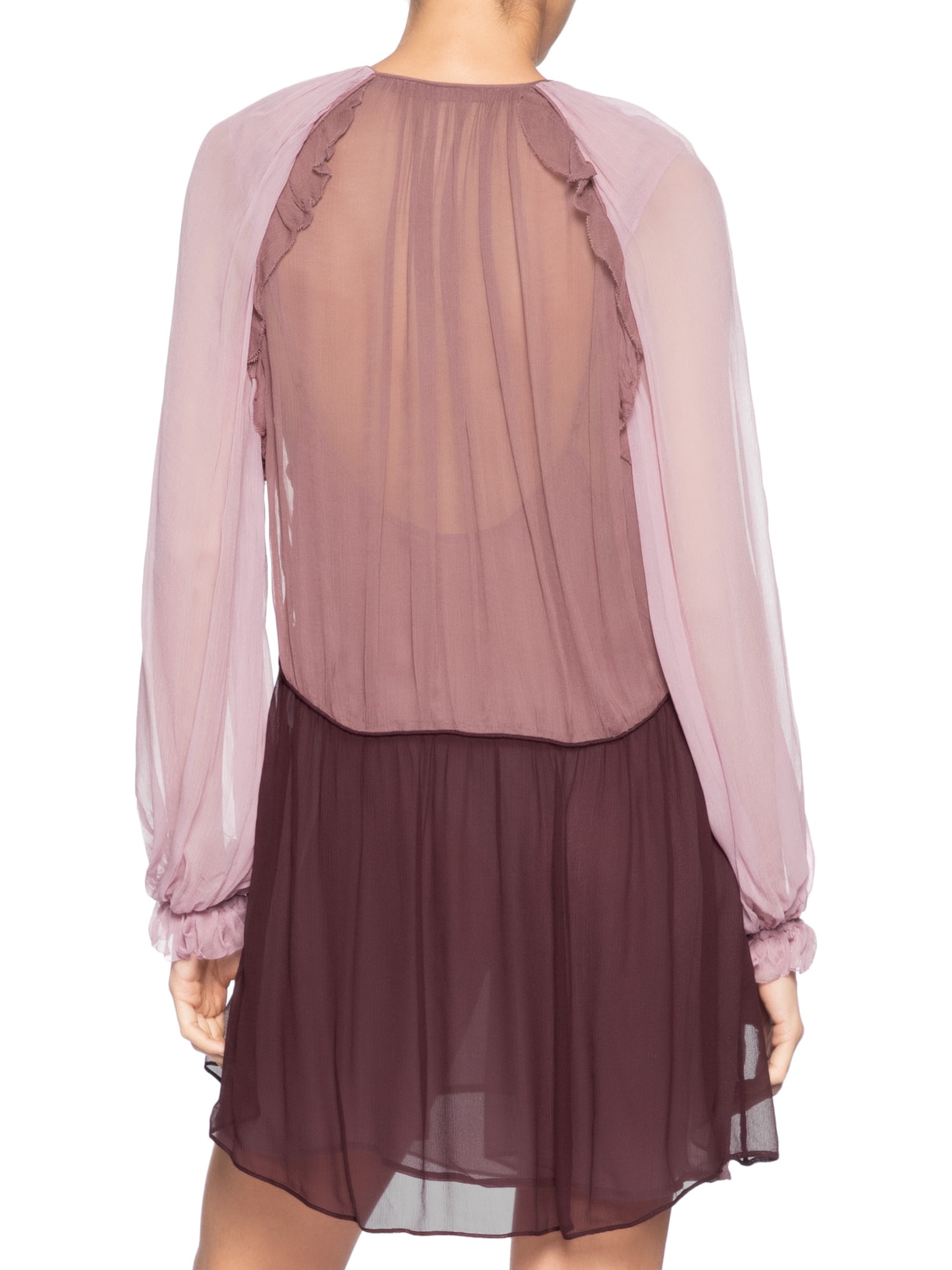 Vestido Curto Chiffon Tricolor – Rosa Animale