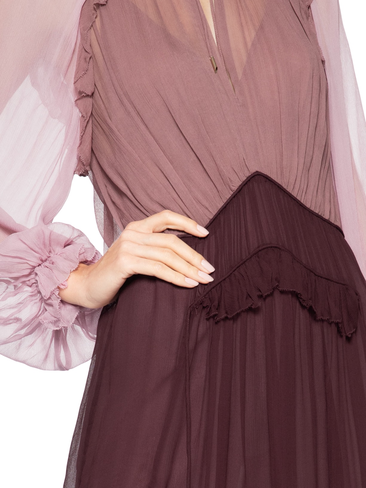 Vestido Curto Chiffon Tricolor – Rosa Animale