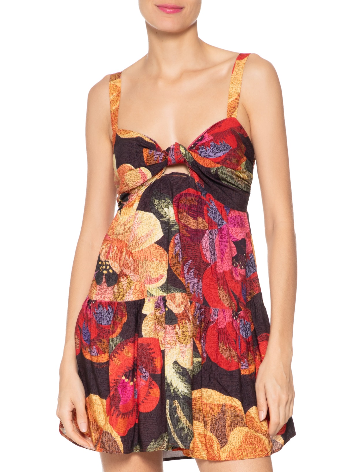 Vestido Curto Chita Bacana Preto Farm