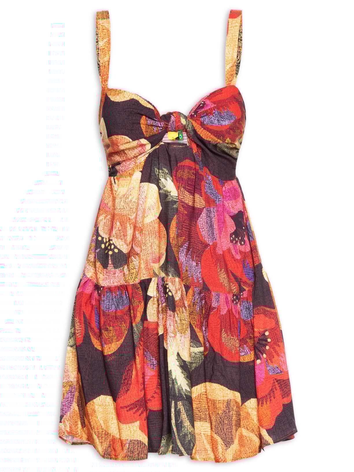 Vestido Curto Chita Bacana Preto Farm