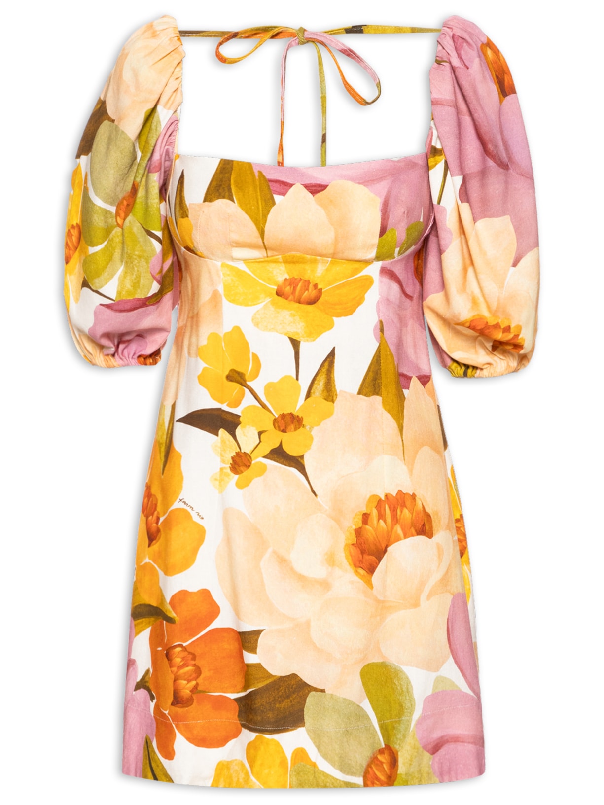 Vestido Curto Chita Bella - Amarelo