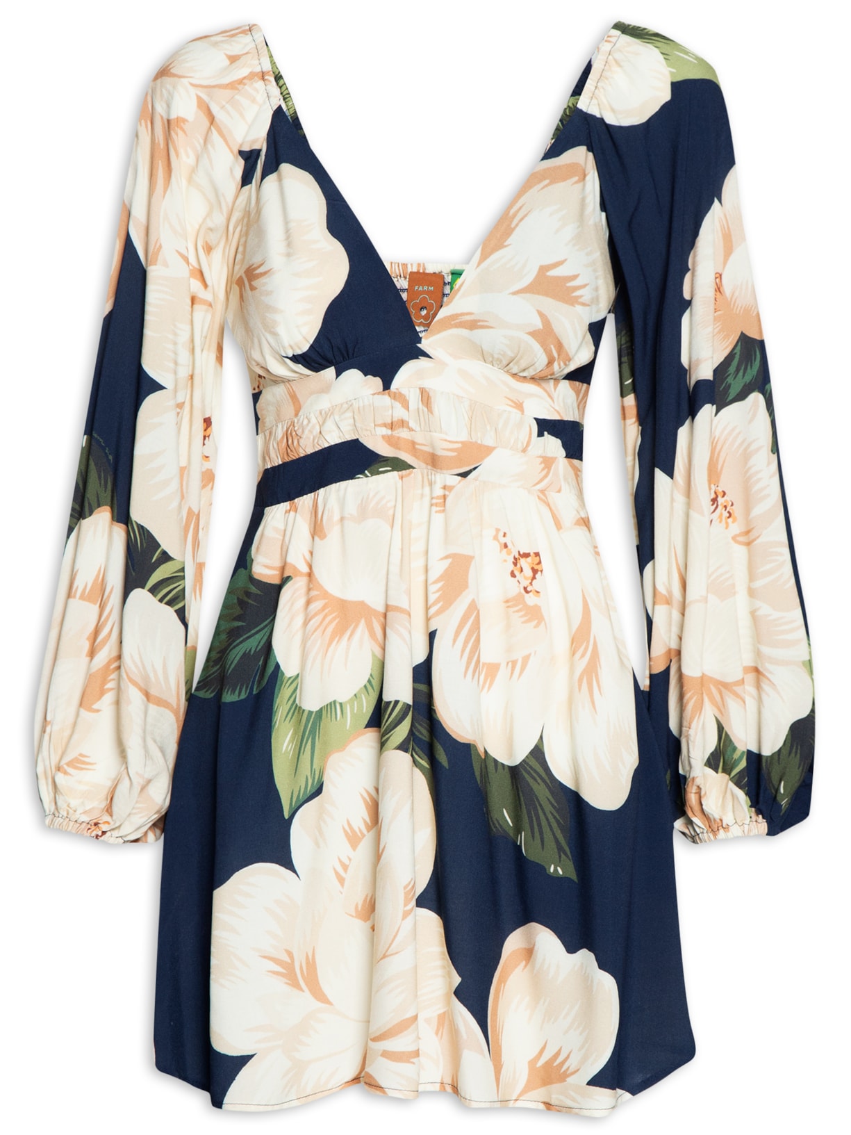 Vestido Curto Chita Flora - Azul