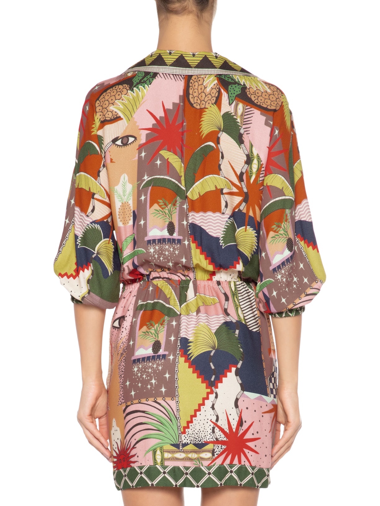 Vestido Curto Cidade Mística Rosa Farm