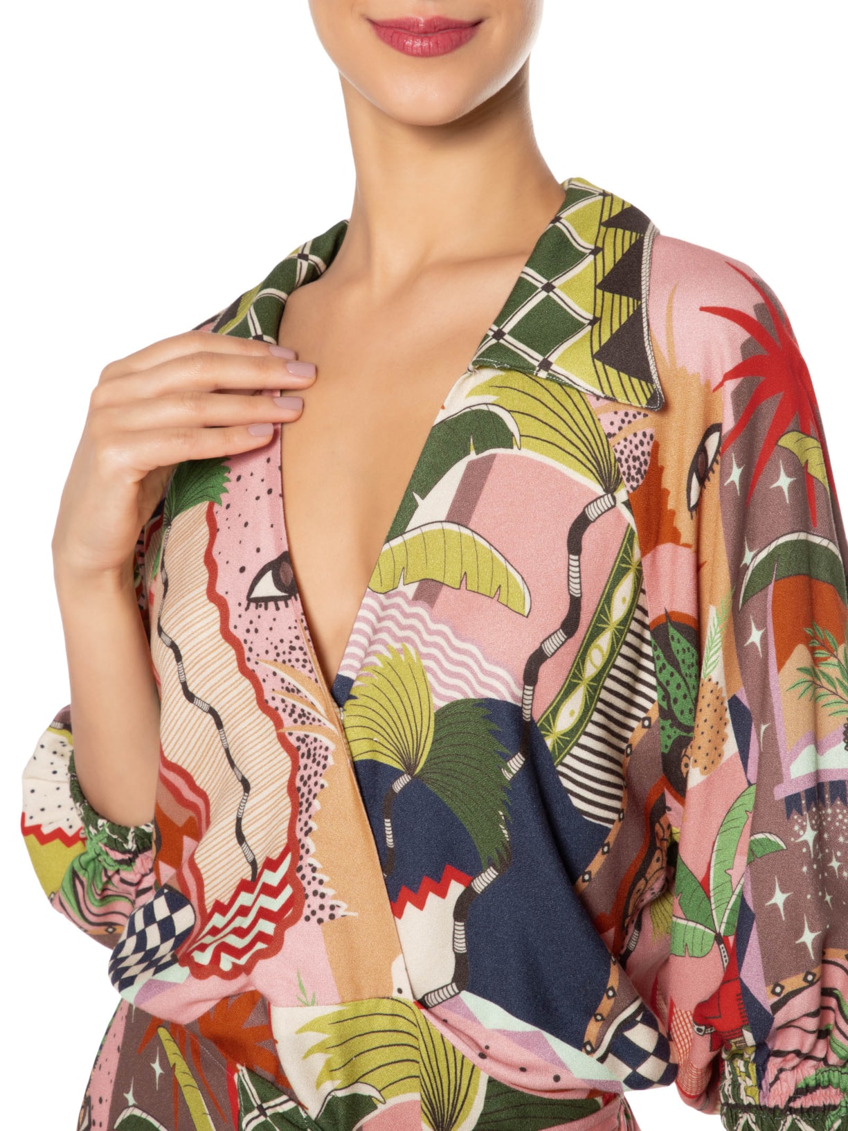 Vestido Curto Cidade Mística Rosa Farm