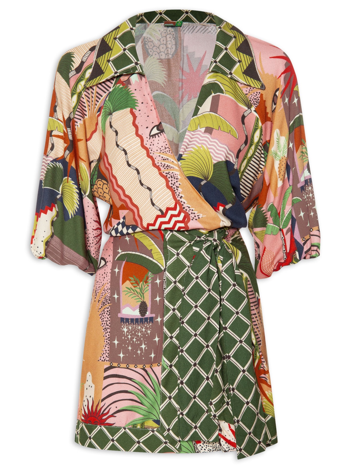 Vestido Curto Cidade Mística Rosa Farm