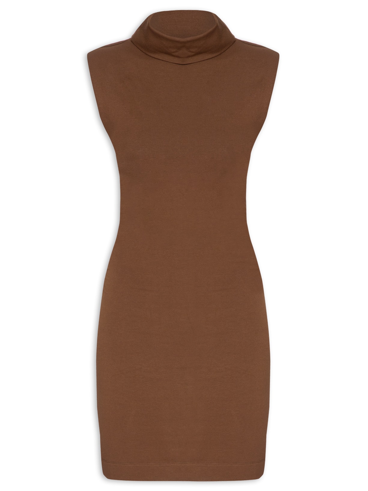 Vestido Curto Cintura Drapeada - Marrom