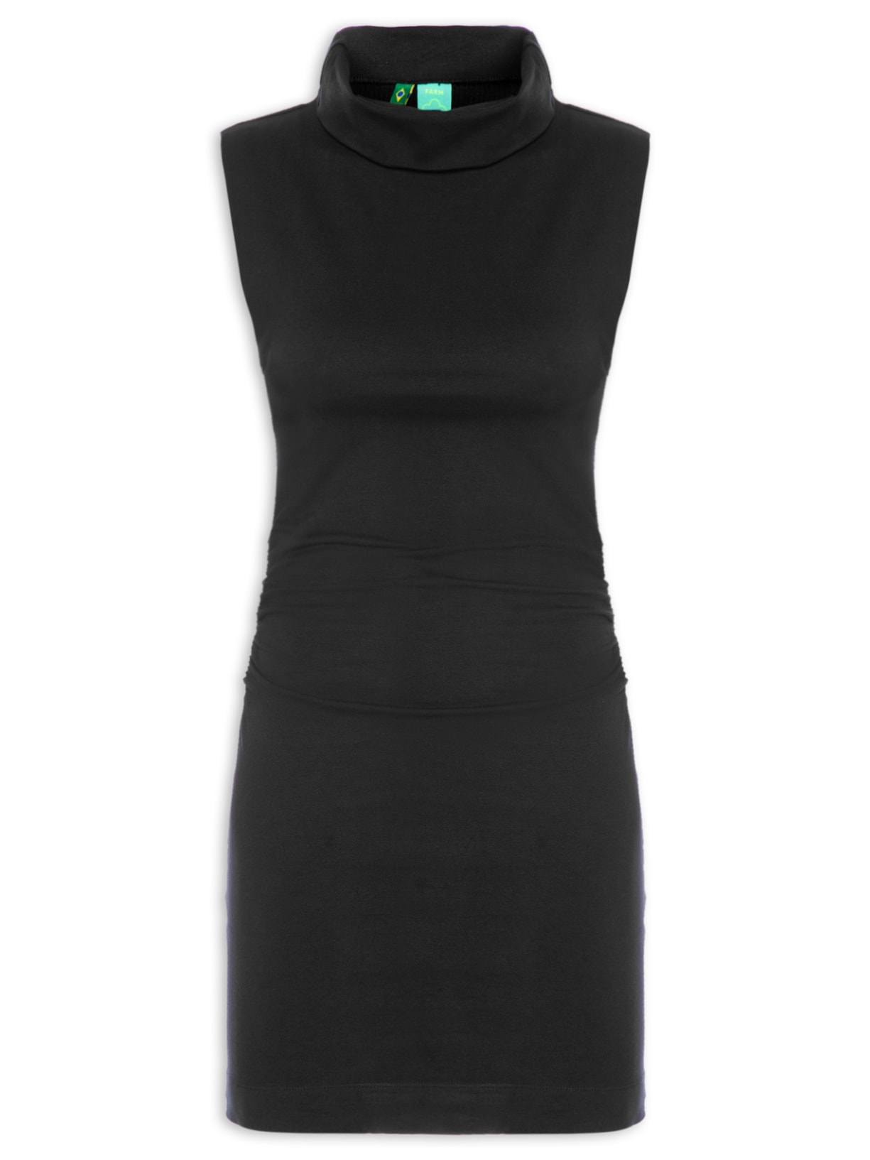 Vestido Curto Cintura Drapeada - Preto