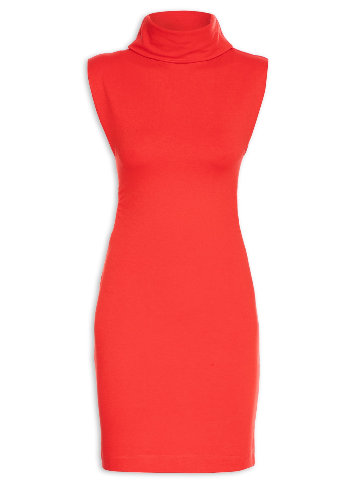 Vestido Curto Cintura Drapeada - Vermelho