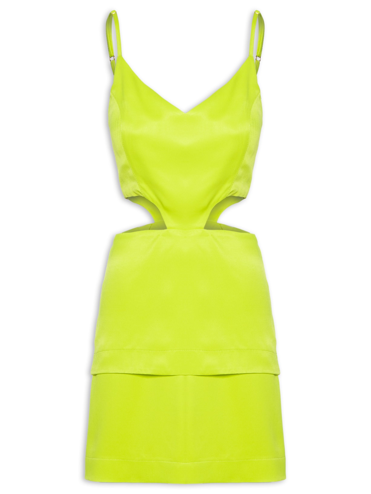 Vestido Curto Com Aberturas Laterais - Verde