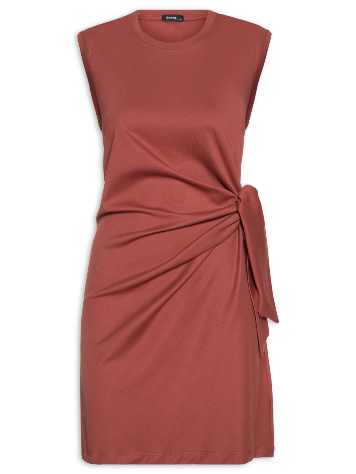 Vestido Curto Com Amarração Lateral - Vermelho