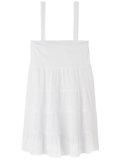 Vestido Curto Com Babados - Branco