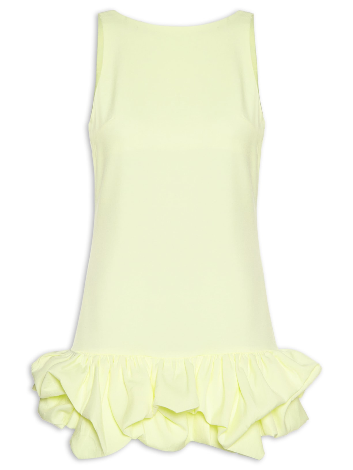 Vestido Curto Com Barra Balonê Amarelo Market 33