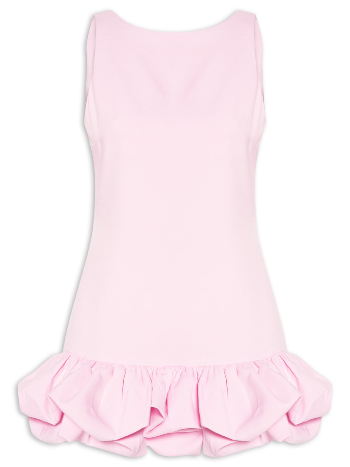 Vestido Curto Com Barra Balonê - Rosa