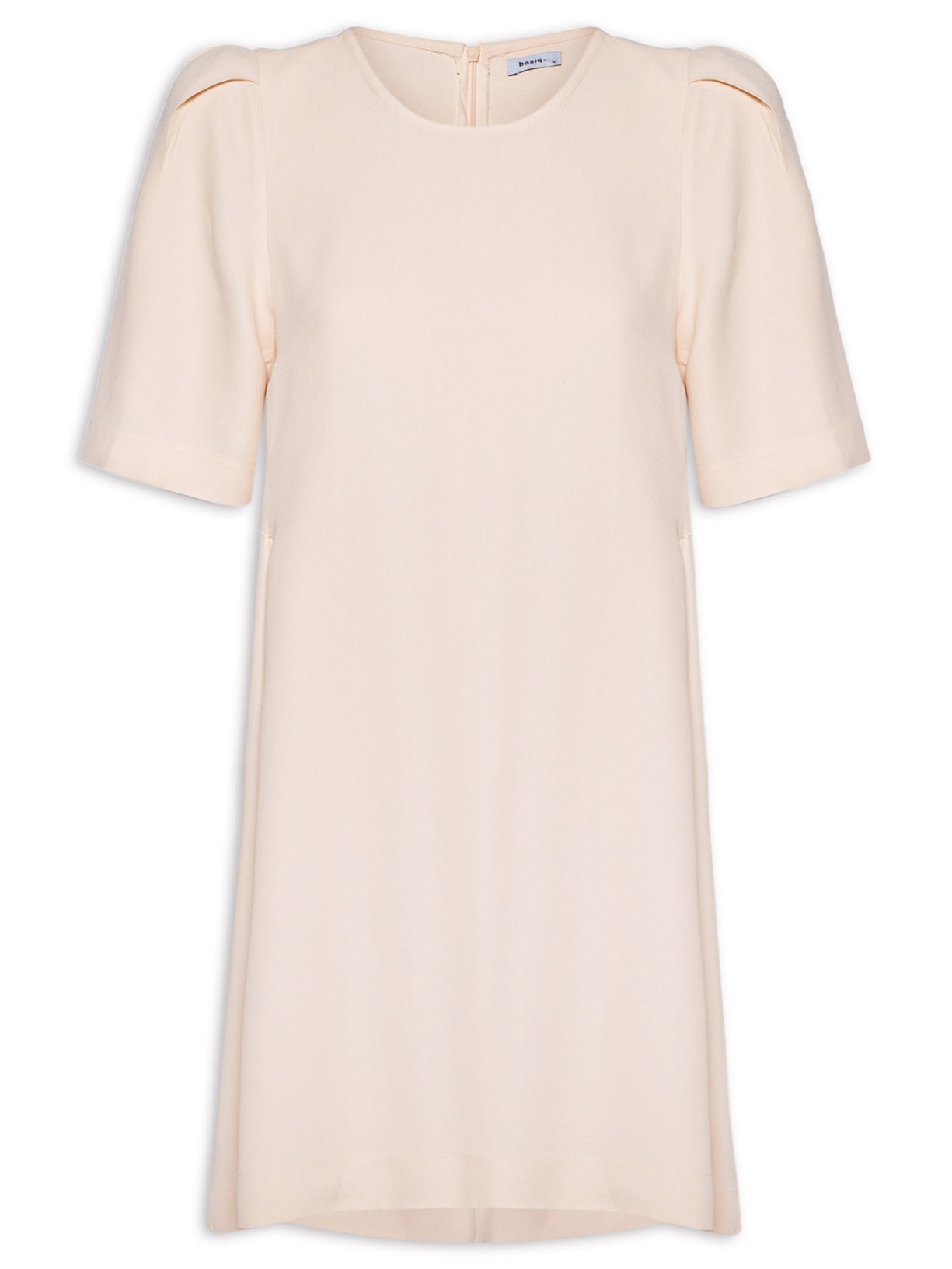 Vestido Curto Com Bolsos Laterais Amarelo  Basiq