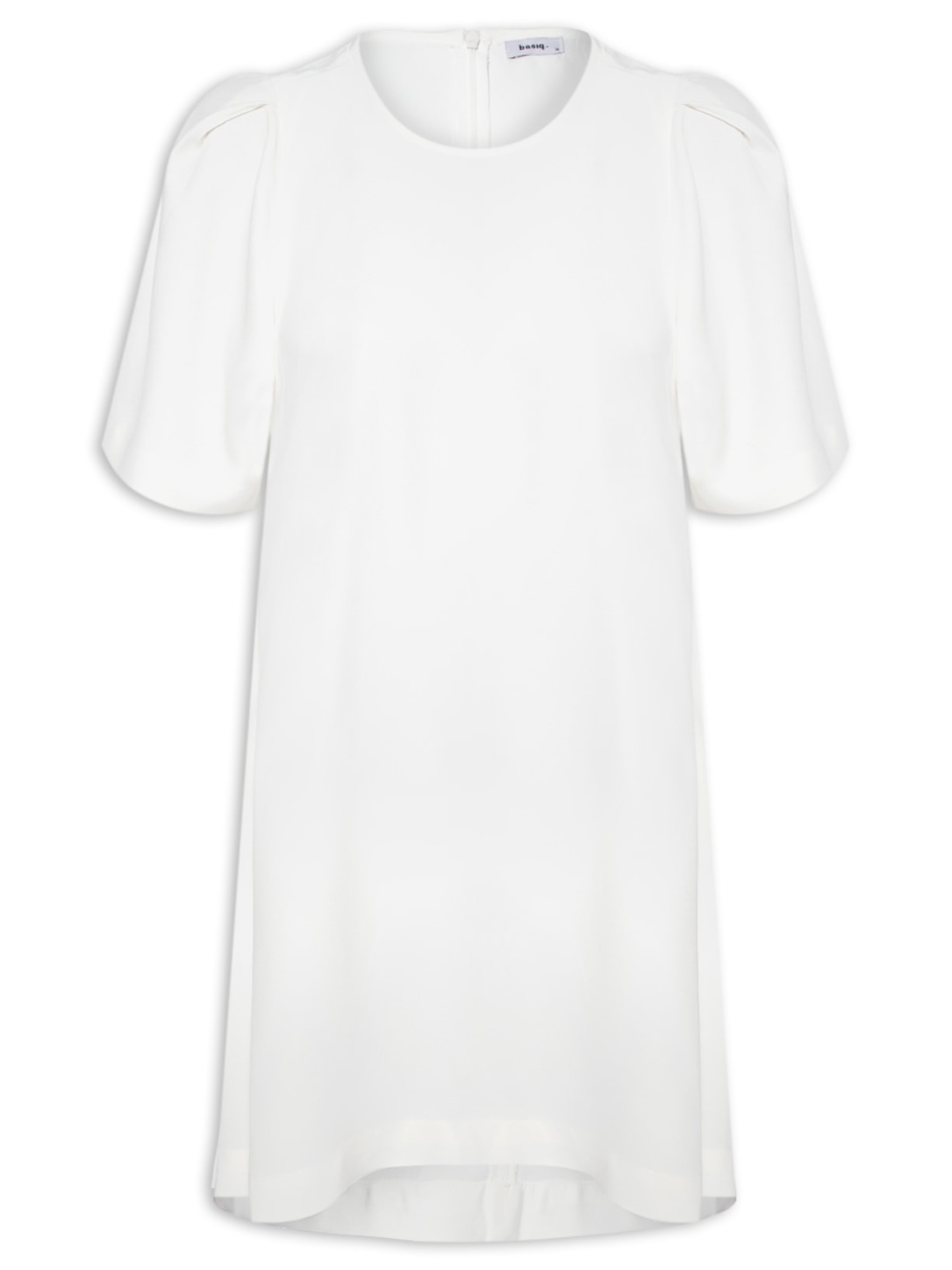 Vestido Curto Com Bolsos Laterais - Off White