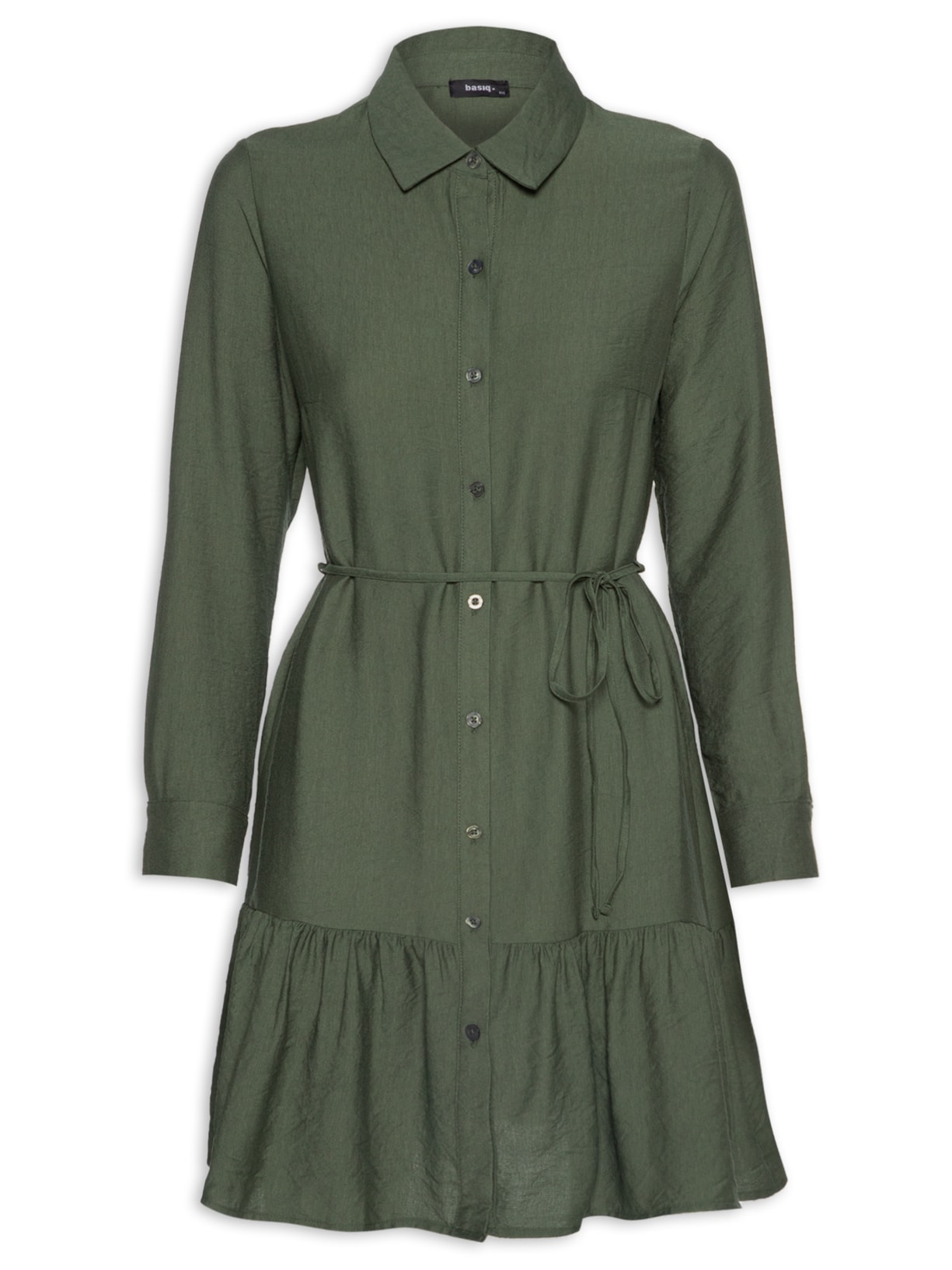 Vestido Curto Com Botões Frontais - Verde