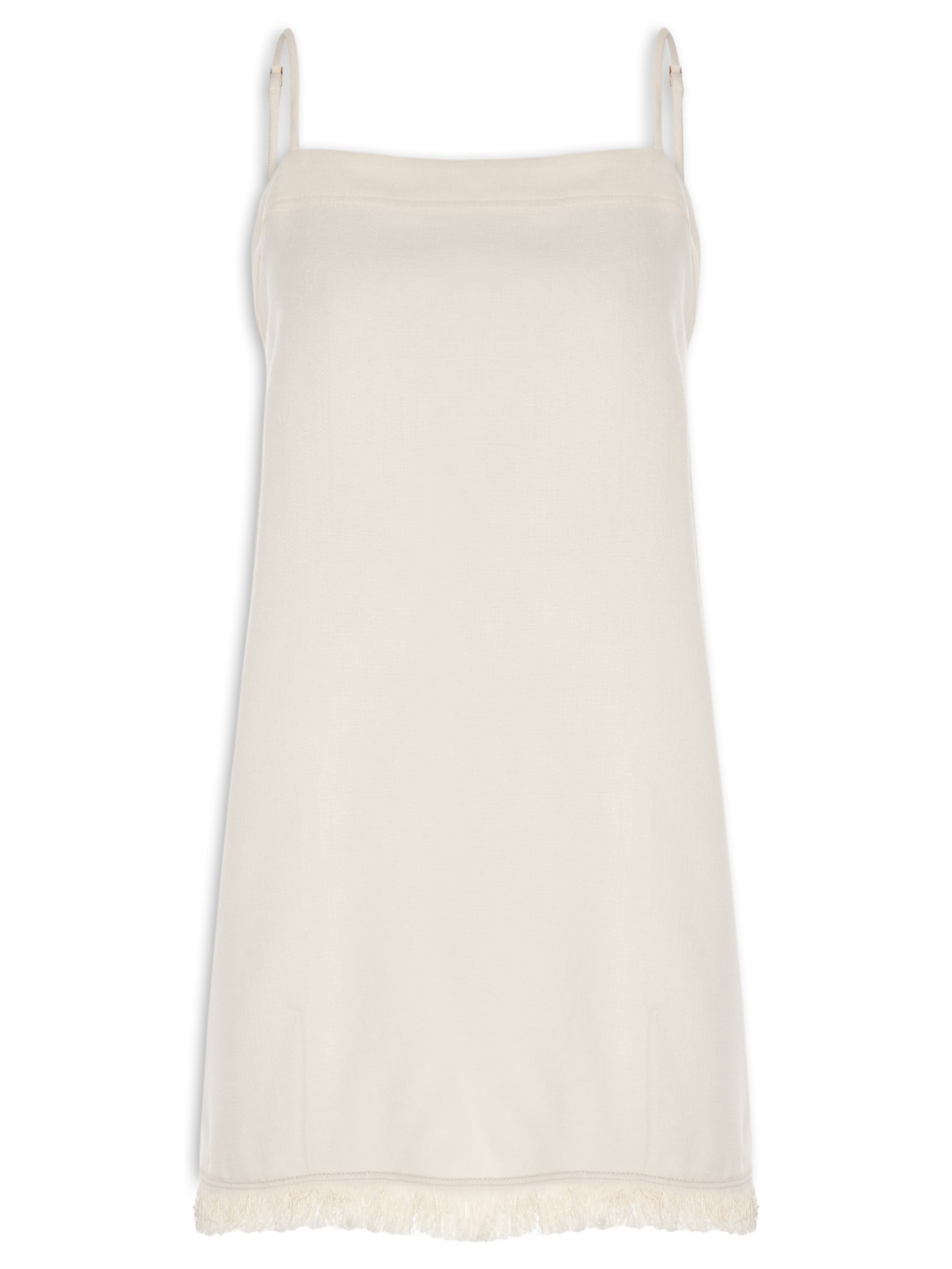 Vestido Curto Com Franja Branco Dress To