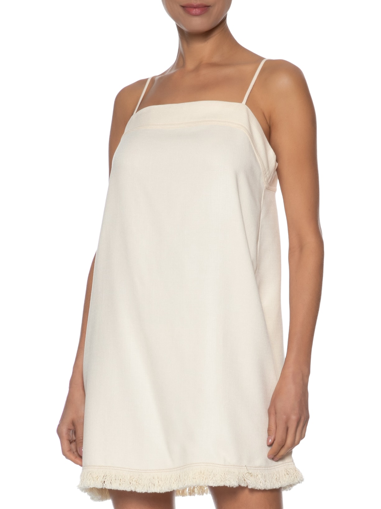 Vestido Curto Com Franja Branco Dress To