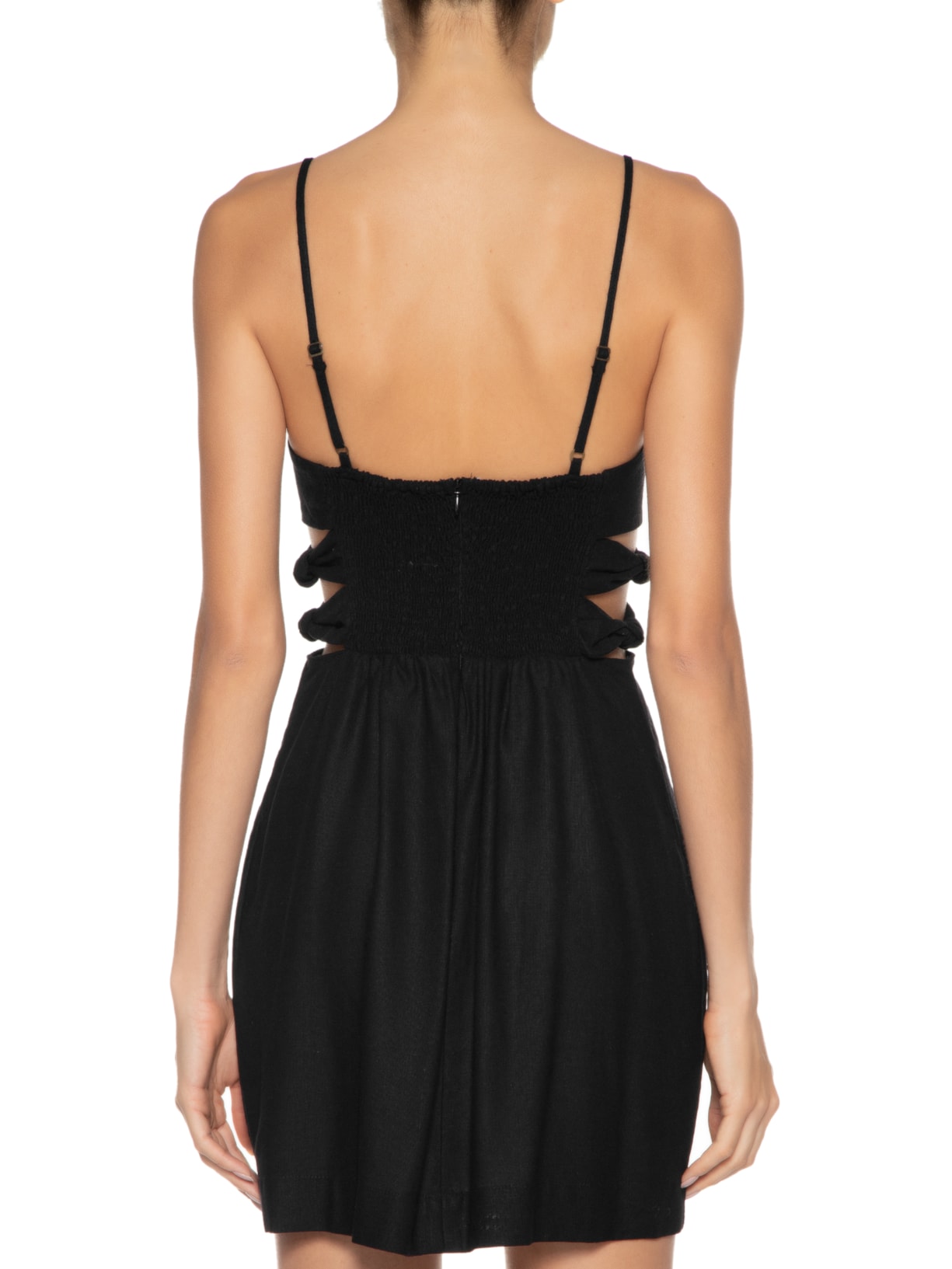 Vestido Curto com Recortes – Preto Farm