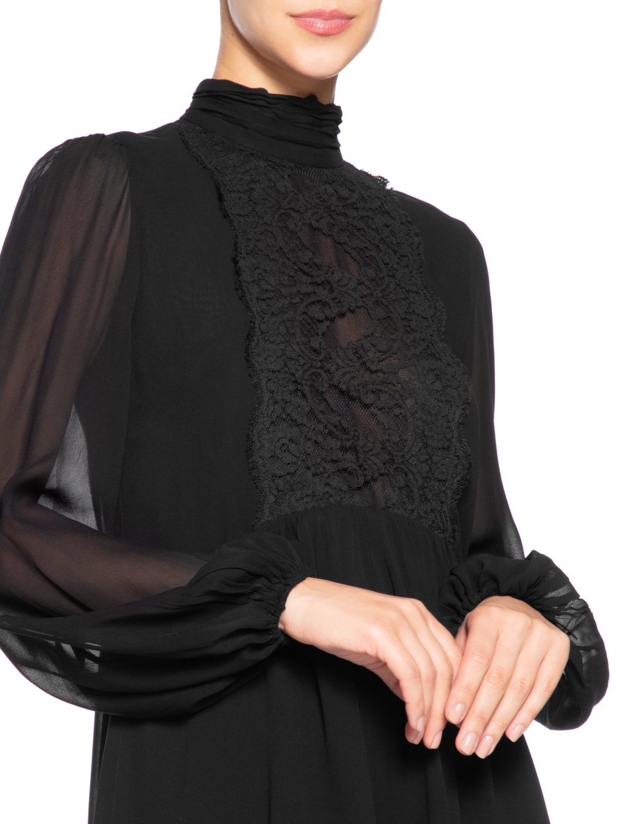 Vestido Curto Com Renda Preto Animale