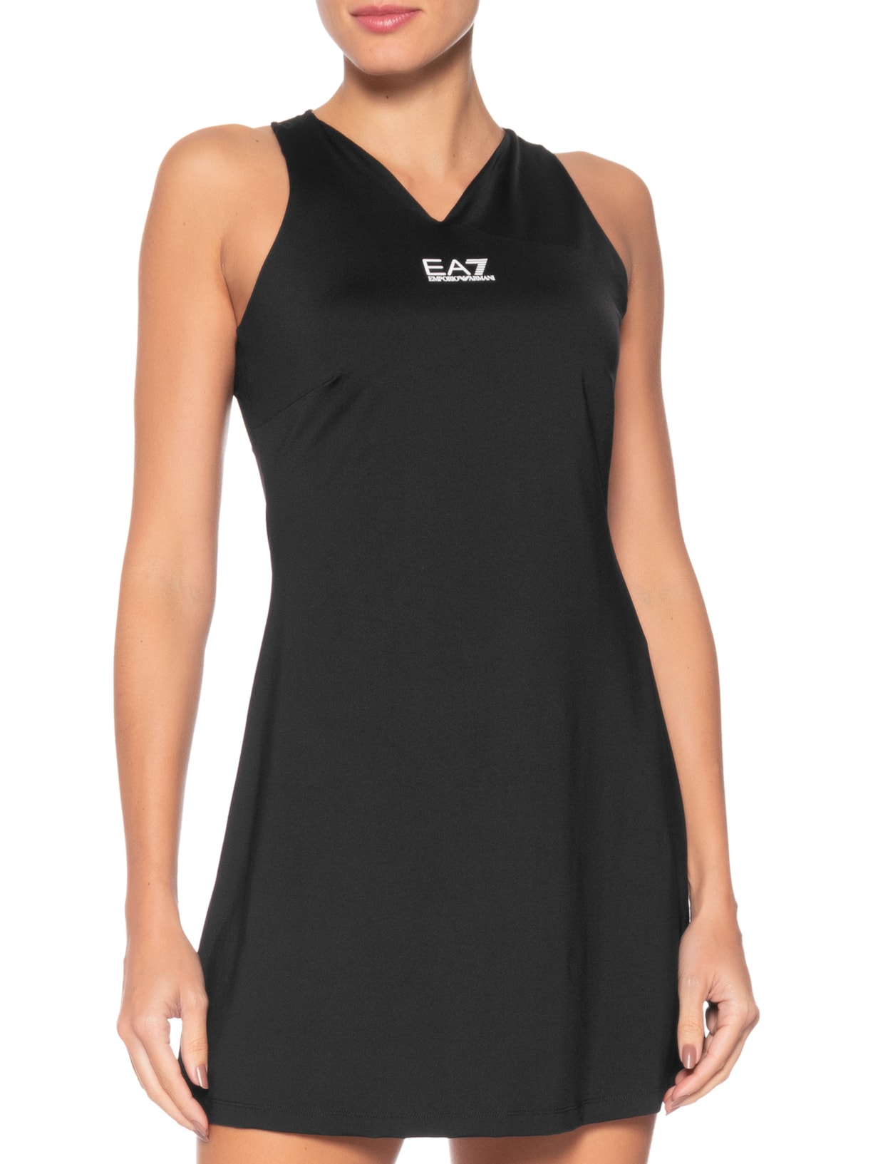 Vestido Curto Com Short Tennis Pro Ventus7 Preto Ea7 Emporio Armani