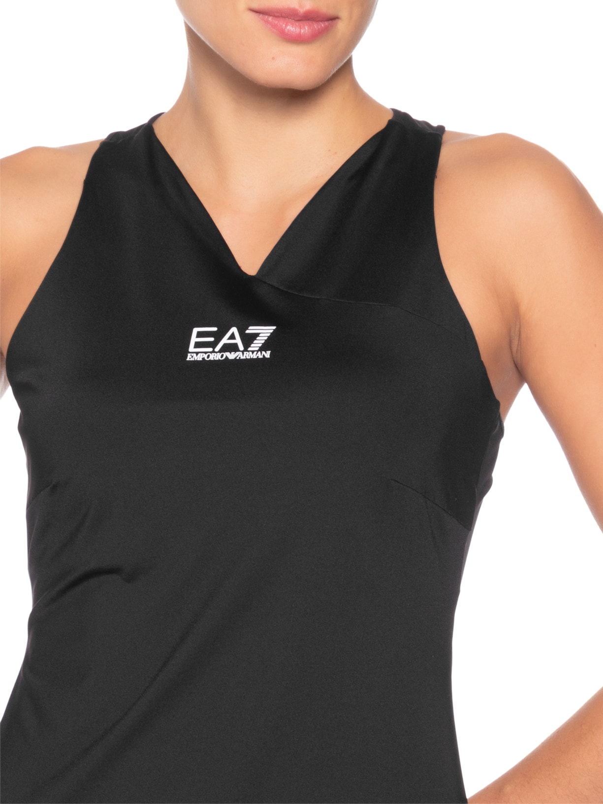 Vestido Curto Com Short Tennis Pro Ventus7 Preto Ea7 Emporio Armani