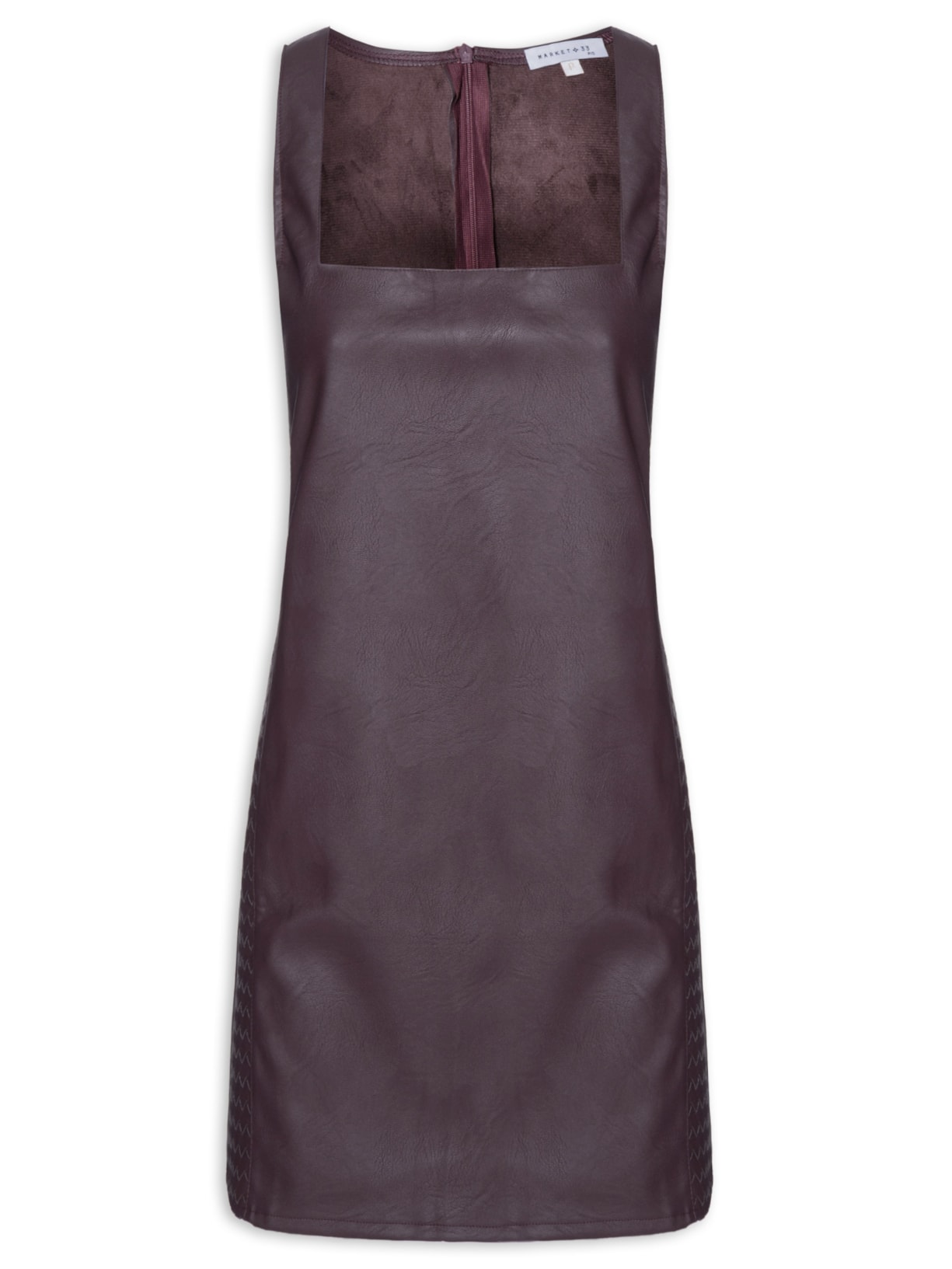 Vestido Curto com Trançado nas Laterais Roxo Market 33