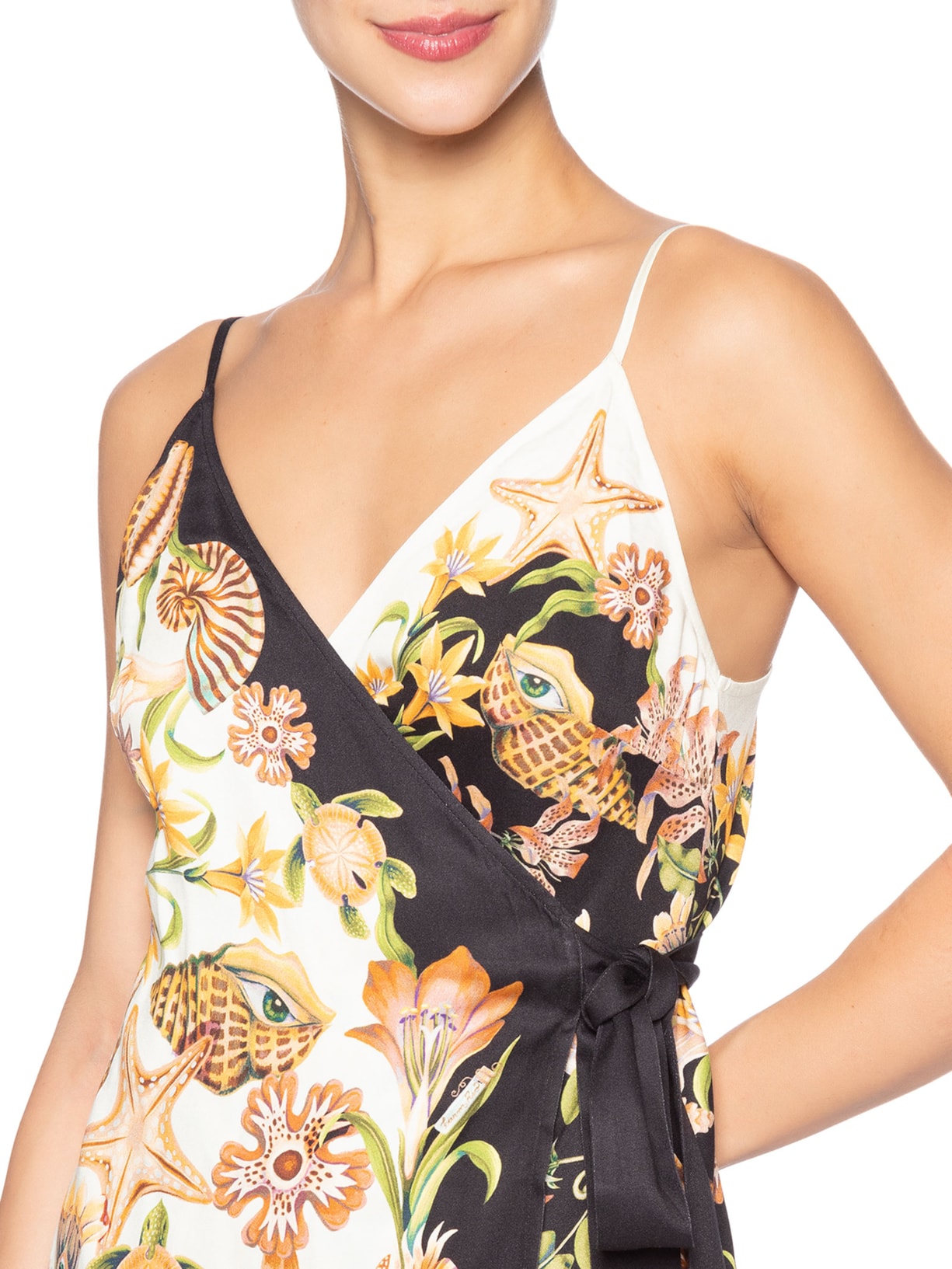 Vestido Curto Concha Surreal Branco Farm