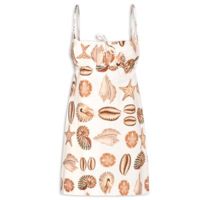 Vestido Curto Conchas - Bege