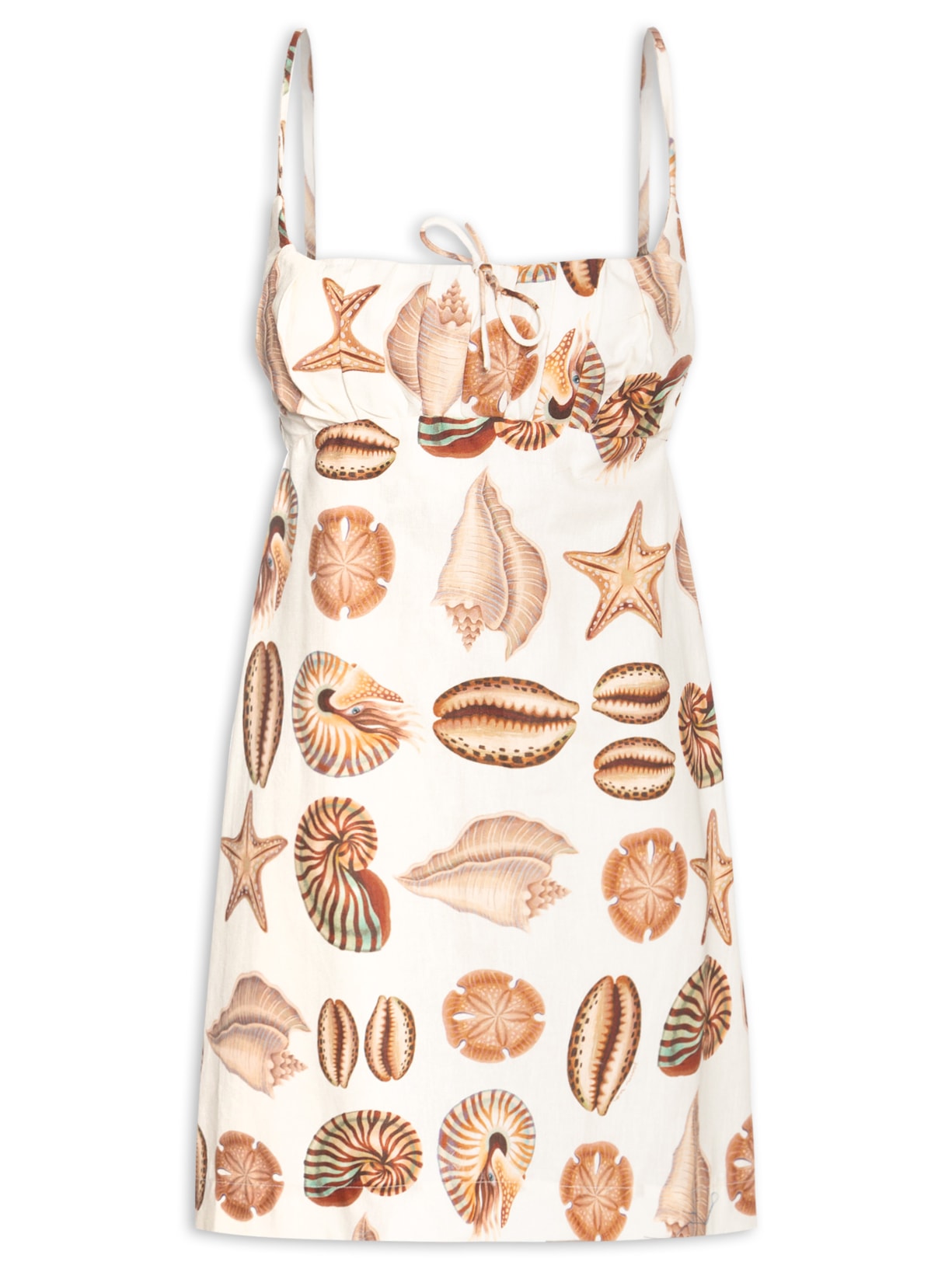 Vestido Curto Conchas - Bege