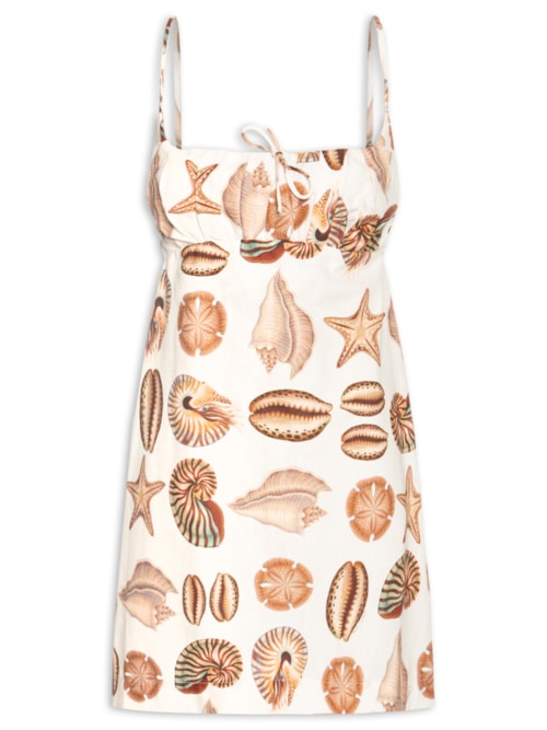 Vestido Curto Conchas - Bege