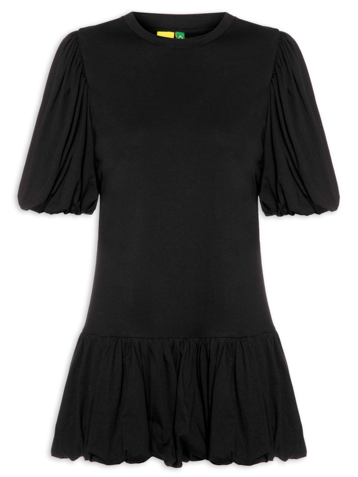 Vestido Curto Corte Cintura - Preto